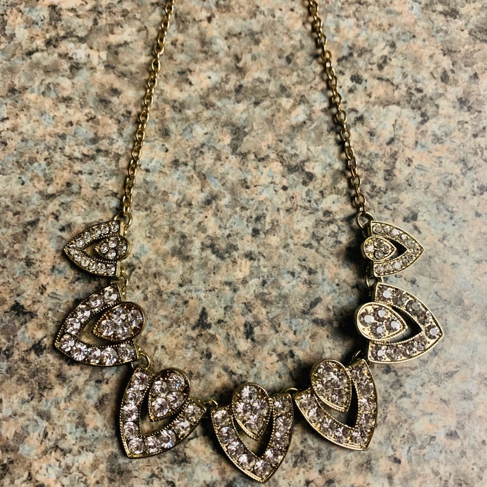 New💫Gold & Clear Stone Statement Necklace